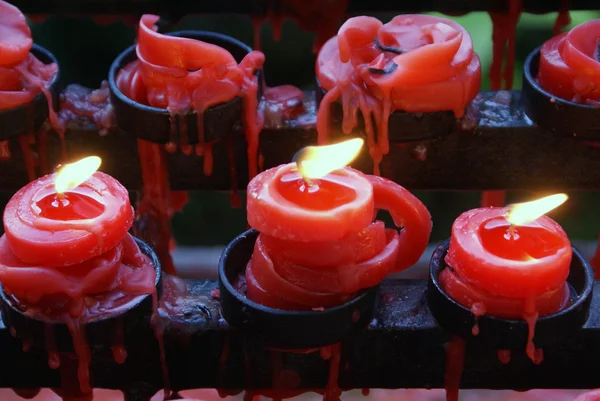 Κόκκινα κεριά — Φωτογραφία Αρχείου