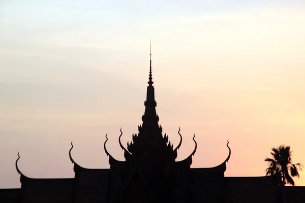 stock image Silhouete of pagoda