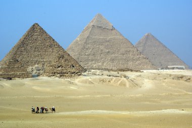 Piramids and camels clipart