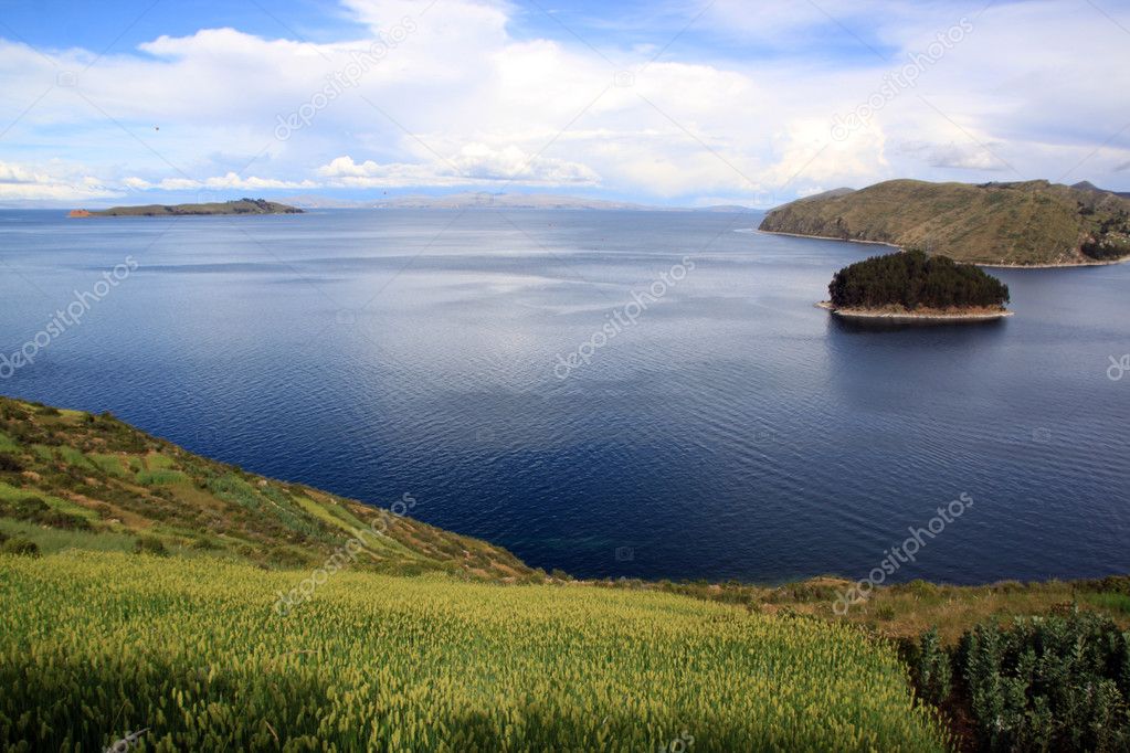 Island and lake Titicaca