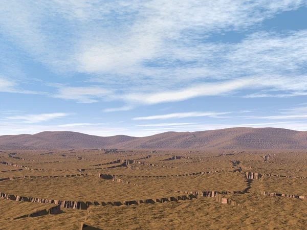 푸른 하늘을 배경으로 한 사막 풍경 — 스톡 사진