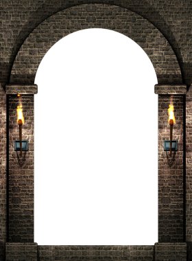 Arch with torches clipart