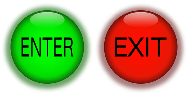 Enter exit buttons — Stock Photo, Image