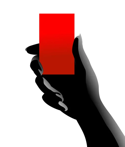 Mão com etiqueta vermelha — Vetor de Stock