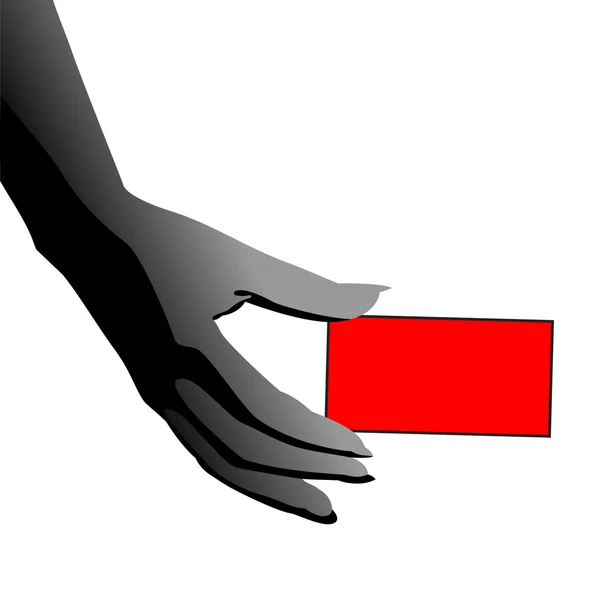 Hand with red tag — Stock Vector