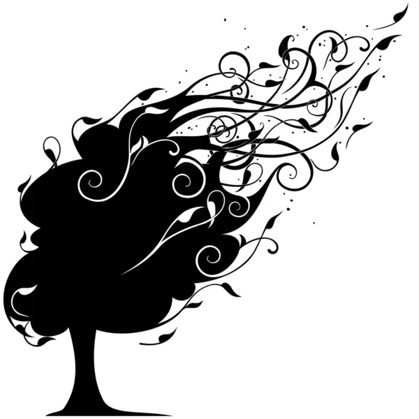 Černý strom — Stockový vektor