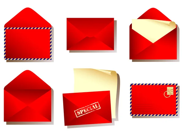 Envelop rood — Stockvector