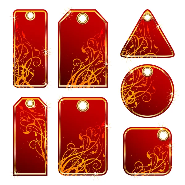 Tag set red — Stock Vector