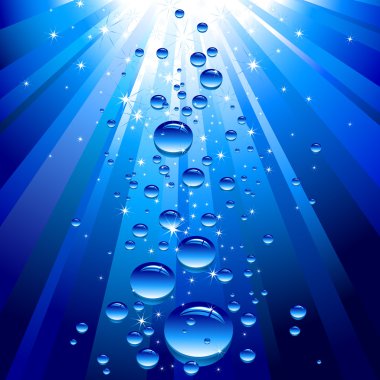 Blue background with bubbles clipart