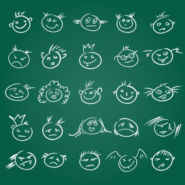 Childlike emoticons clipart