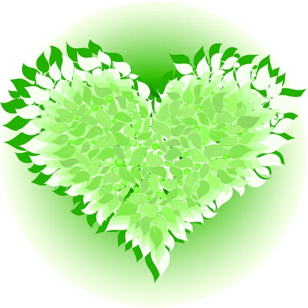 Corazón verde — Vector de stock