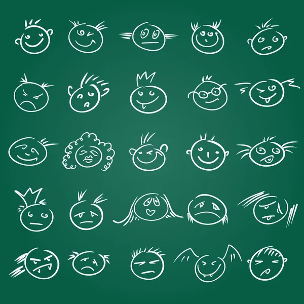 Childlike emoticons — Stock Vector
