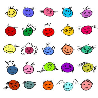 Childlike emoticons clipart