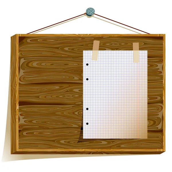 Panneau d'affichage en bois — Image vectorielle