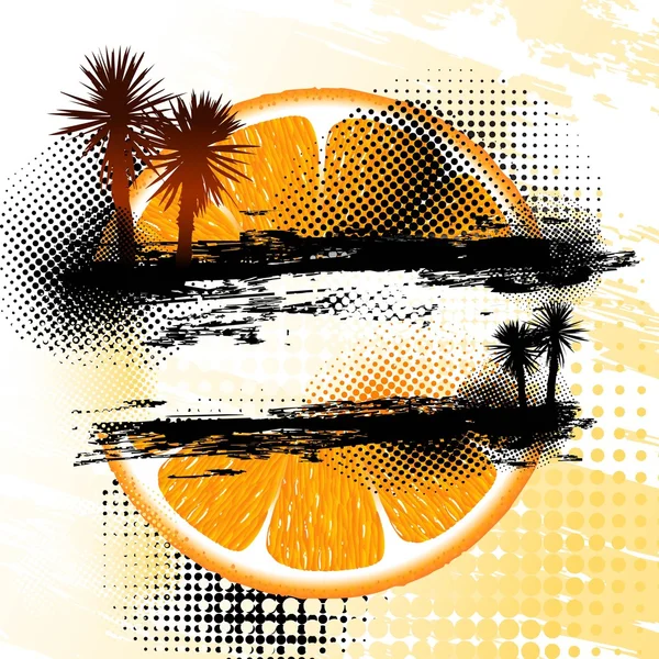 オレンジ色の風景の背景 — ストックベクタ