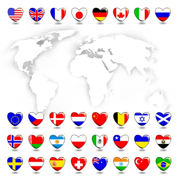 Carte et drapeau — Image vectorielle