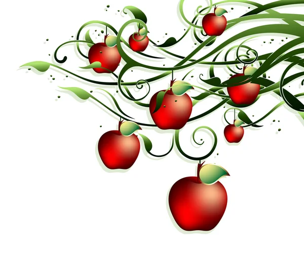 Hintergrund mit Äpfeln — Stockvektor