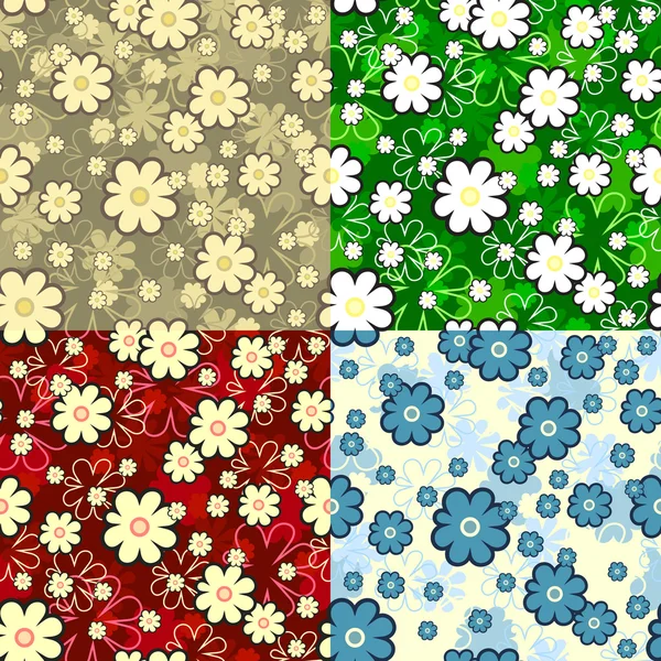 Textura floral sin costuras — Vector de stock