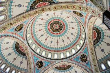 Turkish painting on the ceiling of a mosque in Manavgat clipart