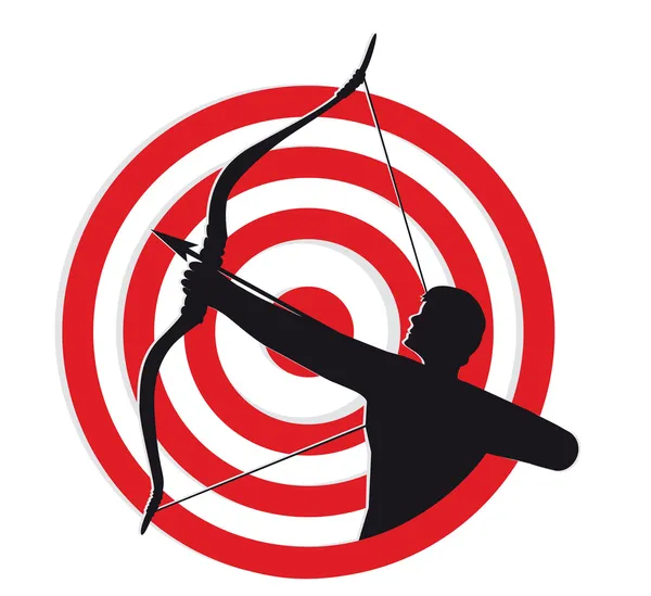 Archer avec cible — Image vectorielle