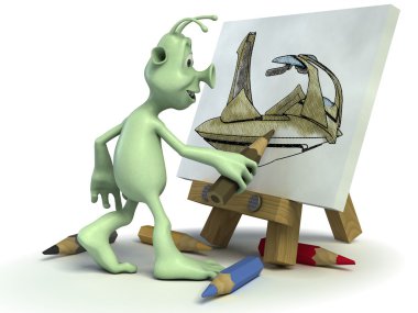 Alien artist clipart