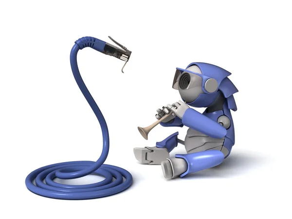 Robô e cobra — Fotografia de Stock