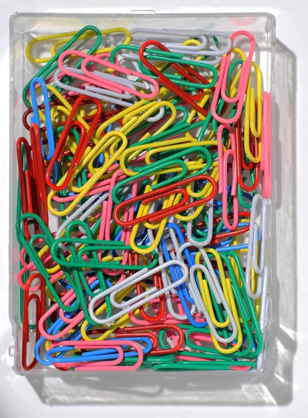 Colored paperclips Royalty Free Stock Images