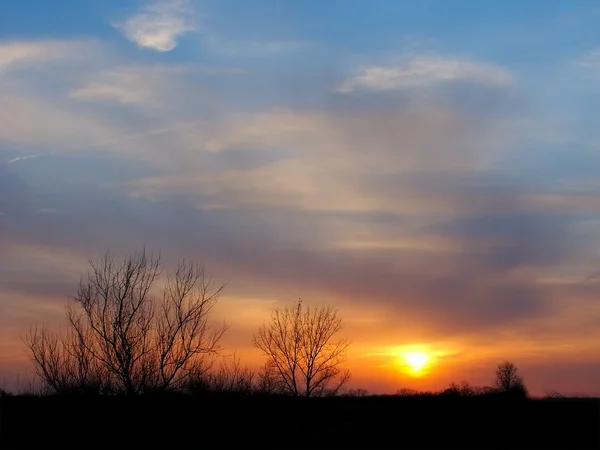 Pôr do sol no norte de Illinois — Fotografia de Stock