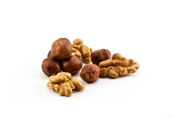 stock image Walnut and hazelnut nuts