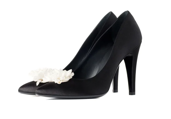 Süslü siyah bayanın Ayakkabı — Stok fotoğraf