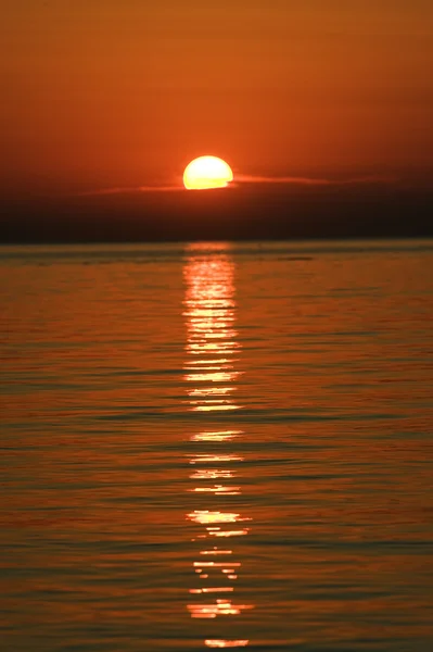 Захід сонця над Адріатичним морем Стокове Фото