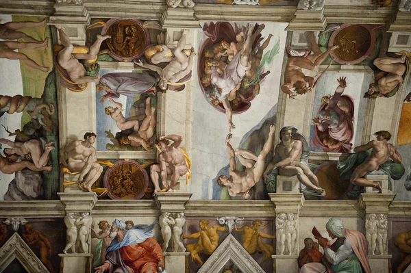 Taket i Sixtinska kapellet i Vatikanen Royaltyfria Stockbilder