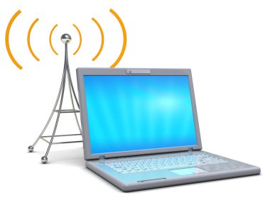 Wireless laptop clipart