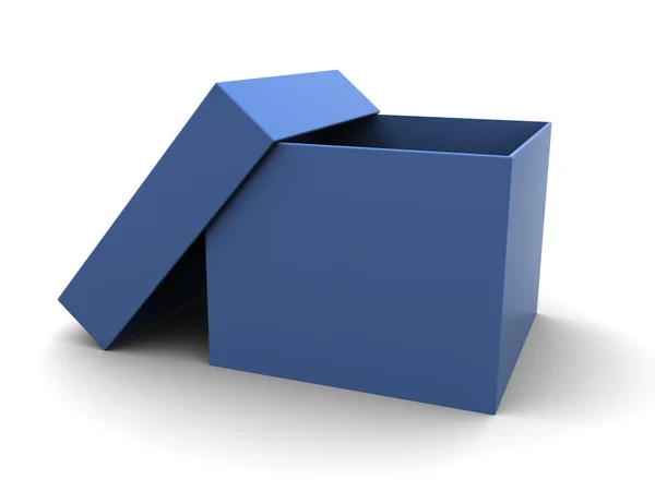 블루 골 판지 상자 — 스톡 사진