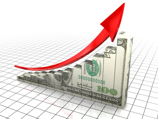 Aumento do dólar — Fotografia de Stock
