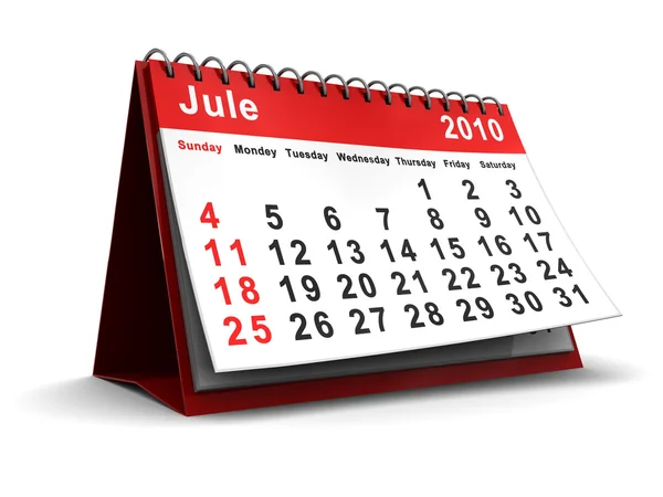 Jule 2010 kalendář — Stock fotografie