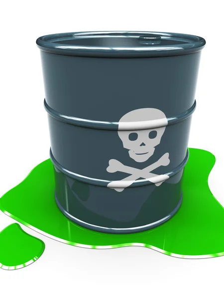 Barrel with toxic liquid — Stock Photo, Image