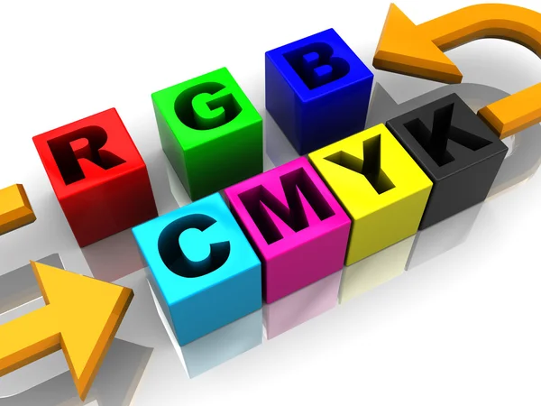 RGB-naar-CMYK-conversie — Stockfoto