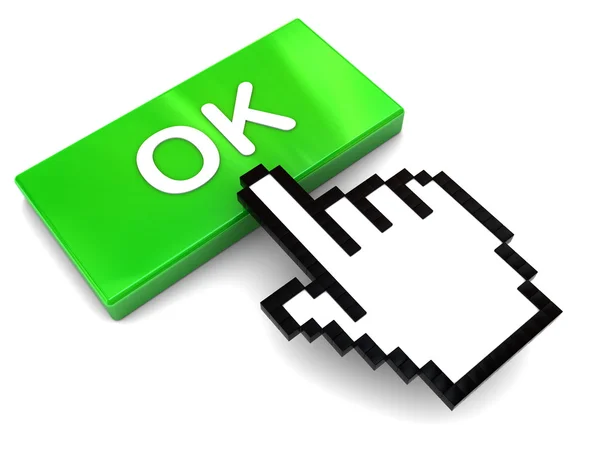 Ok botão apertar — Fotografia de Stock