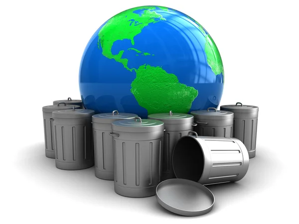 Earth and garbage — Stock Photo, Image