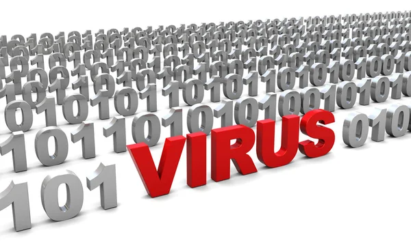 Virus im Binärcode — Stockfoto