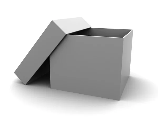 Пустой белый ящик — стоковое фото