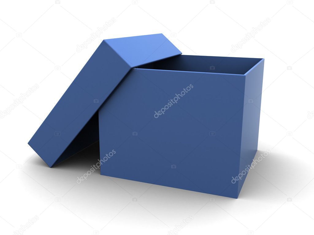 Blue cardboard box