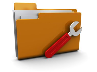 Folder icon with wrench clipart