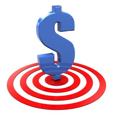 Dollar on target clipart