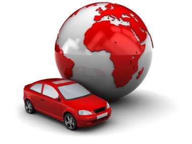 Travel on car clipart