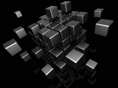 Abstract cube structure clipart