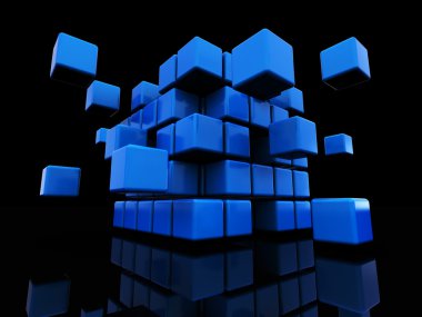 Abstract cube structure clipart