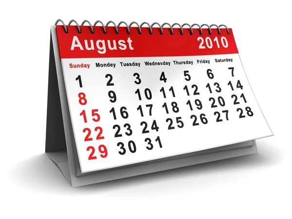 Calendario de agosto — Foto de Stock