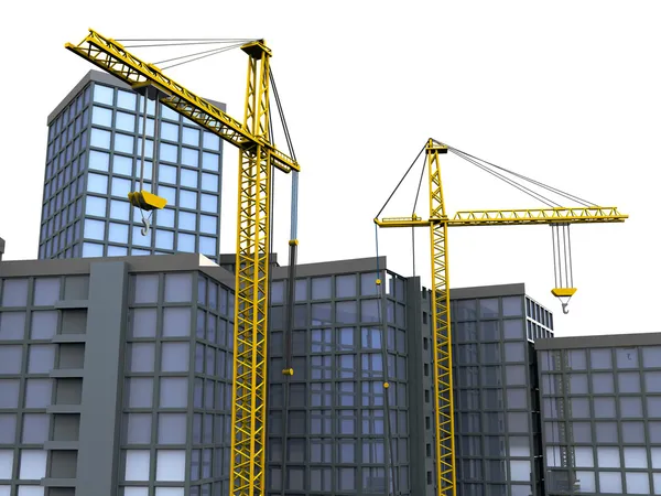 Cranes and buildings — Stock Photo, Image